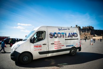 Landmark Press delivering to Edinburgh Castle